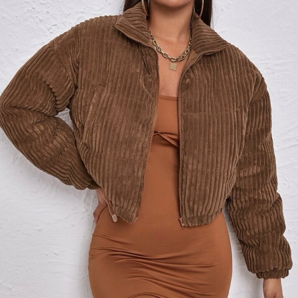 Brown Crop Jacket